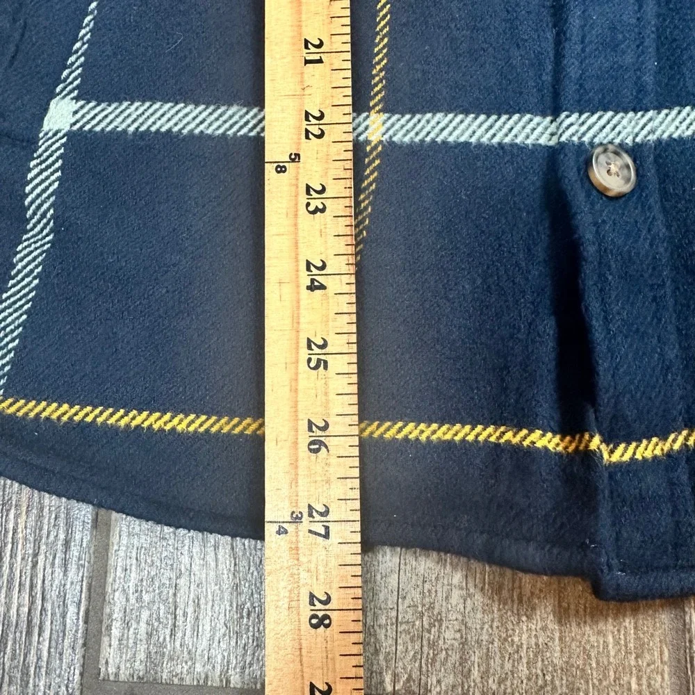 Goodfellow & Co Heavyweight Plaid Flannel Shirt Jacket Mens Size M Midnight Blue